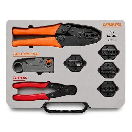 Cable preparation, crimping and termination tools